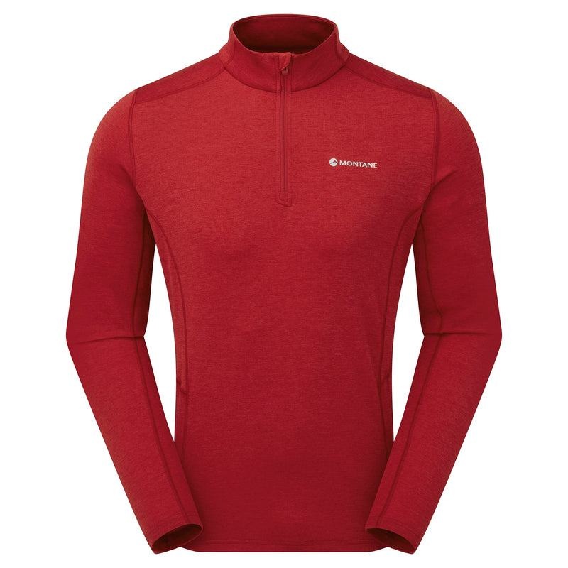 Montane Dart Zip Neck T-shirt Herr Mörkröda | NIY4721RO