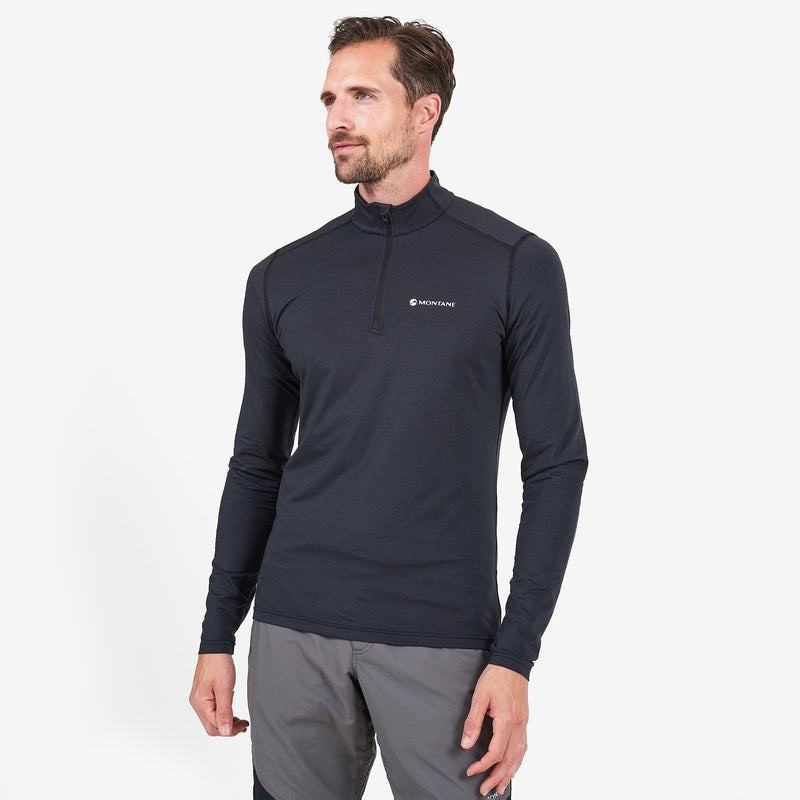 Montane Dart Zip Neck T-shirt Herr Svarta | WCA2824QD