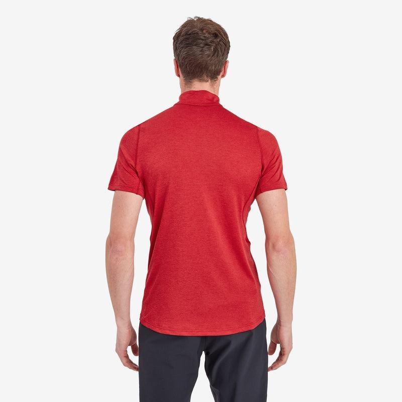 Montane Dart Zip T-shirt Herr Mörkröda | YHM4528NO