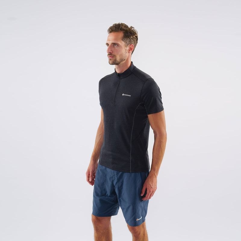 Montane Dart Zip T-shirt Herr Svarta | IEG578OQ