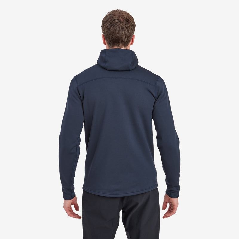 Montane Fury Hooded Fleecejackor Herr Mörkblå | UHT6540HK