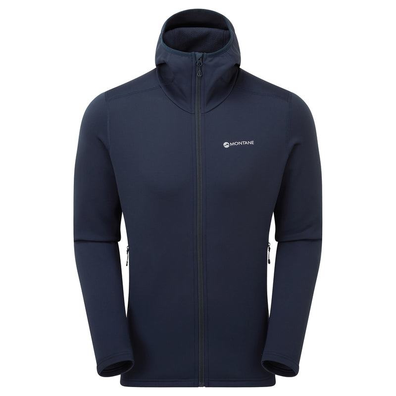 Montane Fury Hooded Fleecejackor Herr Mörkblå | UHT6540HK