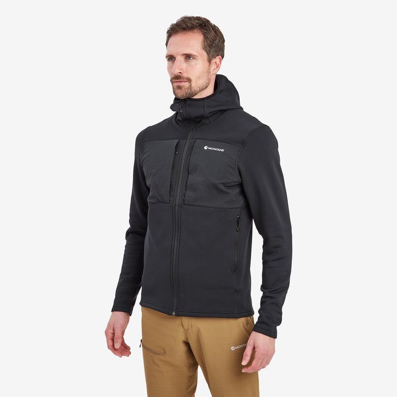 Montane Fury XT Hooded Fleecejackor Herr Svarta | JEH9410HA