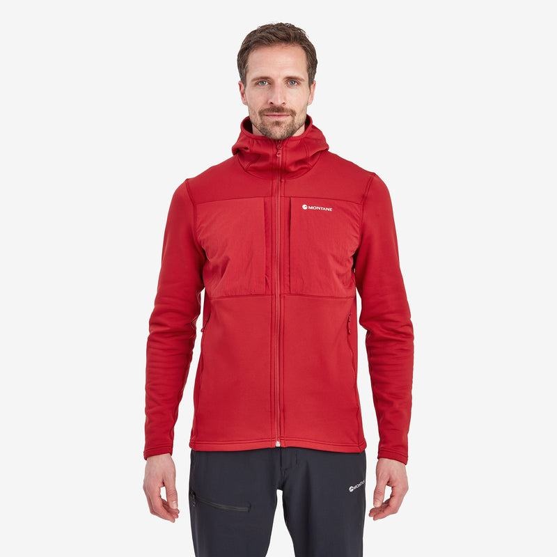 Montane Fury XT Hooded Fleecejackor Herr Mörkröda | HQU3422RB