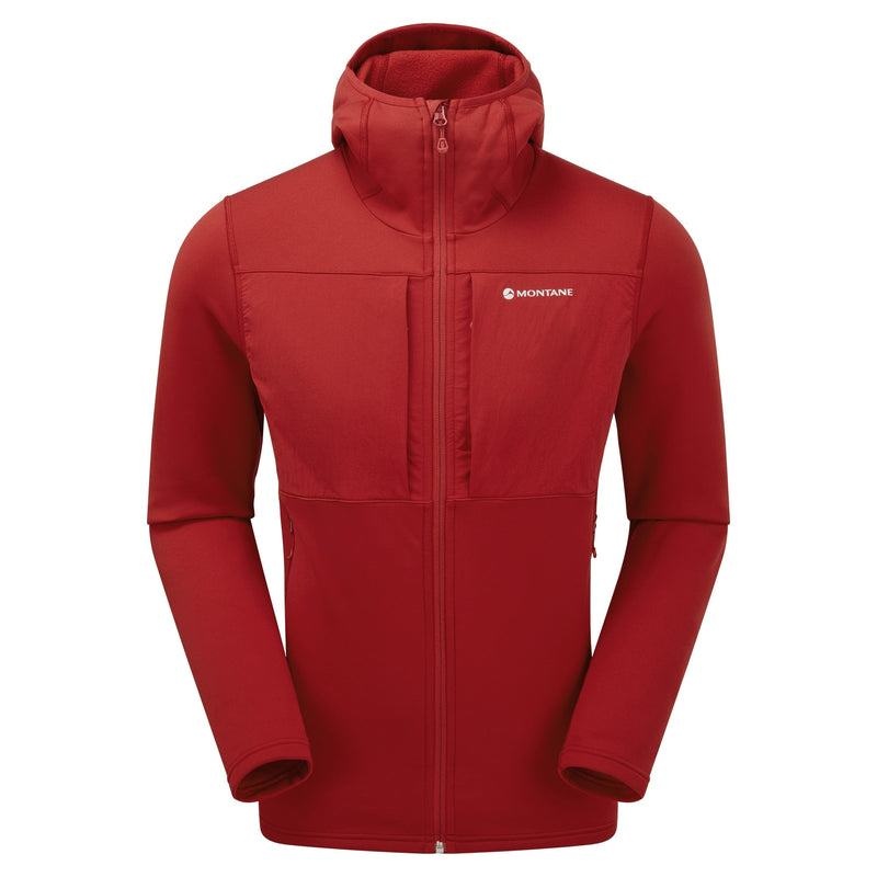 Montane Fury XT Hooded Fleecejackor Herr Mörkröda | HQU3422RB