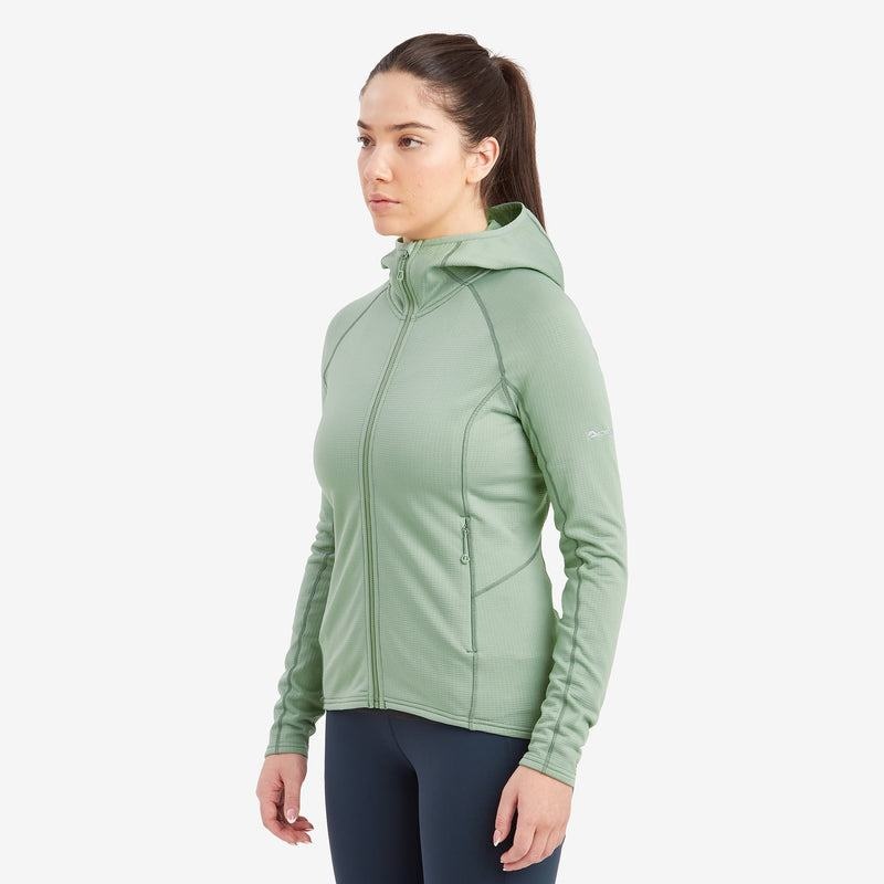 Montane Protium Hooded Fleecejackor Dam Grå Gröna | SUX5273BA