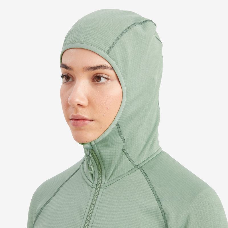 Montane Protium Hooded Fleecejackor Dam Grå Gröna | SUX5273BA