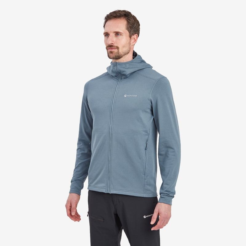 Montane Protium Hooded Fleecejackor Herr Grå Blå | AYW875PQ