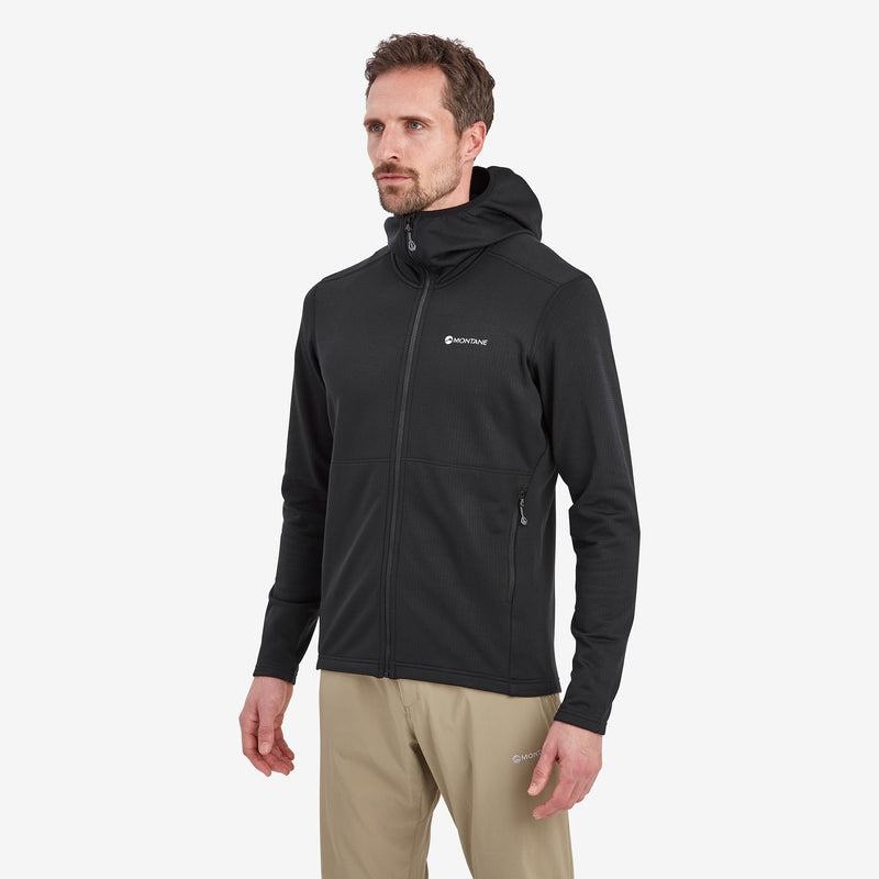 Montane Protium Hooded Fleecejackor Herr Svarta | KQK3321ZO