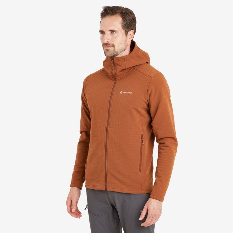 Montane Protium XT Hooded Fleecejackor Herr Mörkorange | SQJ6655SX