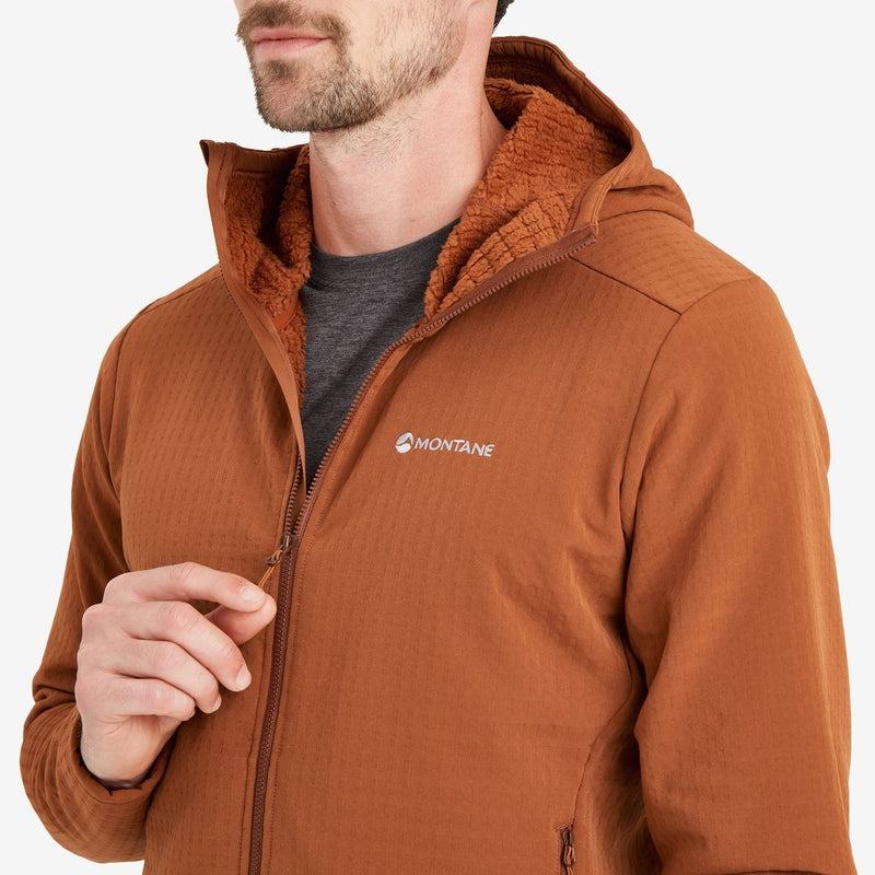 Montane Protium XT Hooded Fleecejackor Herr Mörkorange | SQJ6655SX