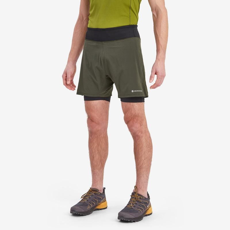 Montane Slipstream Twin Skin Löpar Shorts Herr Mörkgröna | MBX9732RQ